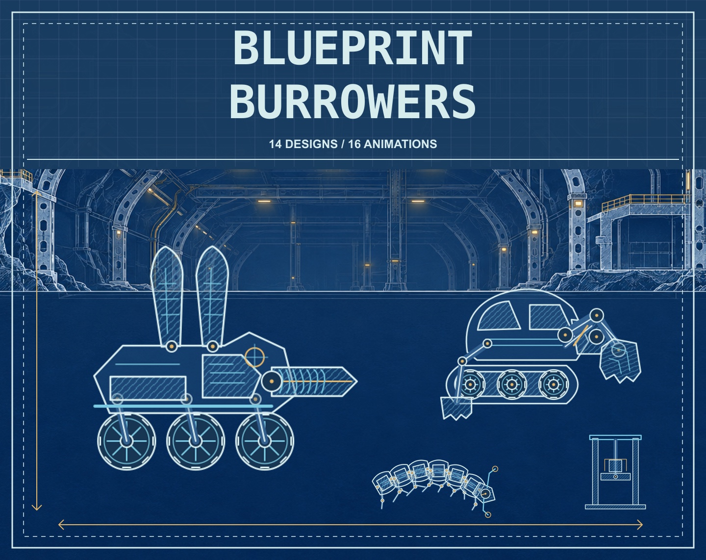 Robot Translucent Background Blueprint Burrowers by brightridge