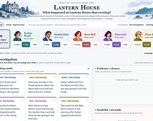 Lantern House — Detective Board