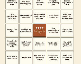 Fishing Bingo — Printable Game Cards (Set of 8) [$3.99] | Indie Apps ...