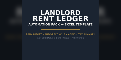 Landlord Rent Ledger — Automation Pack (Excel Template) by BrightGrid Press