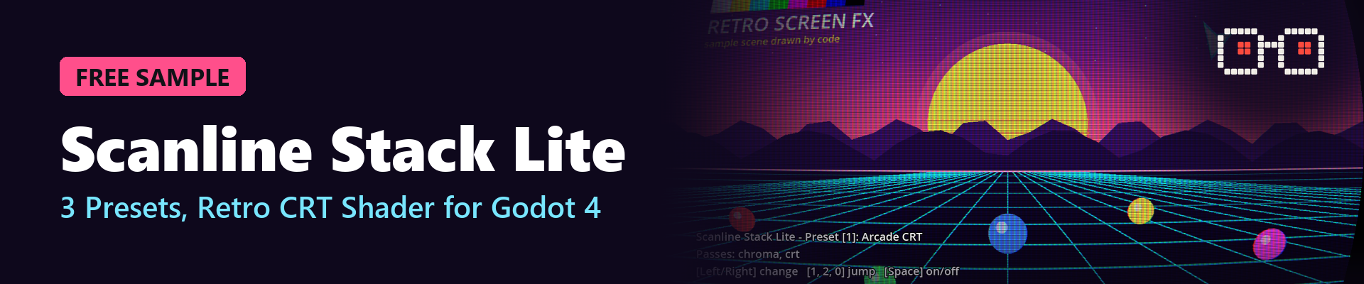 Scanline Stack Lite - Free Retro CRT Shader for Godot 4