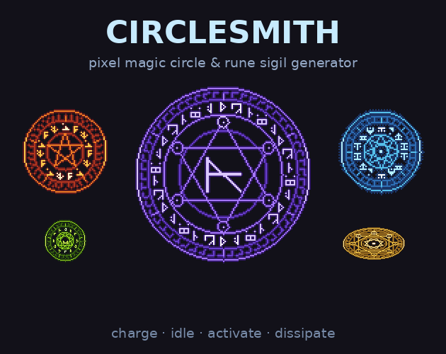 Seamless Runes Circlesmith: Pixel Magic Circle & Rune Sigil Generator by Mira Forge