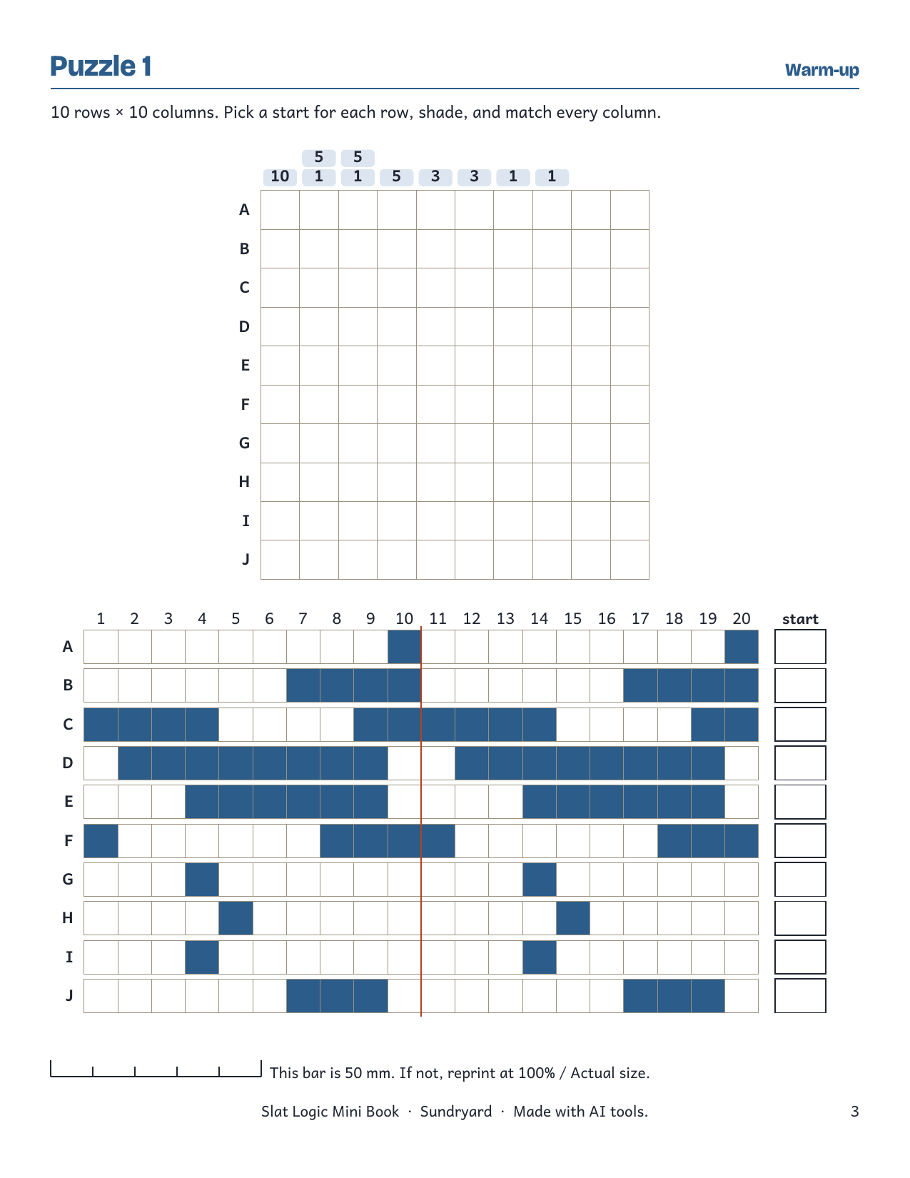 Slat Logic: a pencil logic puzzle mini book (16 puzzles, PDF) - Release ...