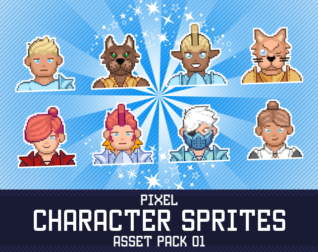 Pixel Character Sprites 01 [Fantasy Dreamland] by ELV Games