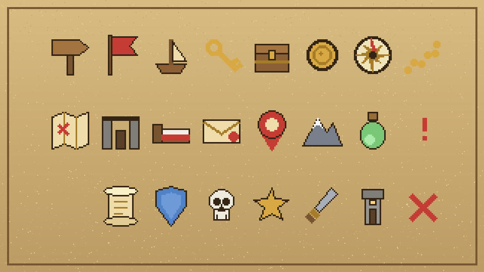 Role Play Icon Transparent Quest & Map Icons Pack β Pixel Art RPG Map & Quest Markers by bobkingg