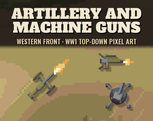 Western Front: Artillery and Machine Guns, WW1 Top-Down Pixel Art by ...