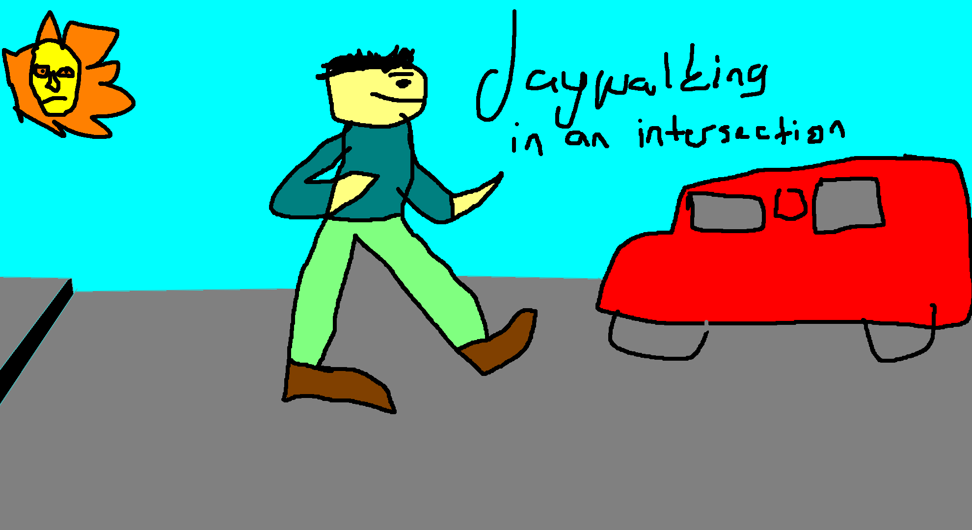 Jaywalking in an Intersection by GooberByte