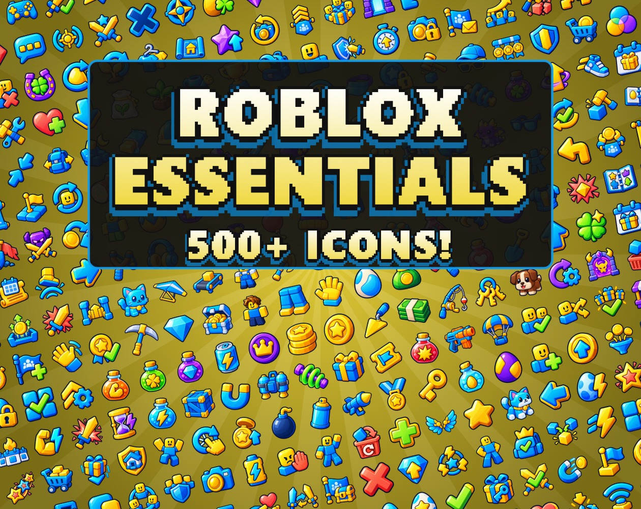 Shading Transparent Object Roblox UI & Game Icons Pack | 500 Icons + Grayscale by Sownddddd