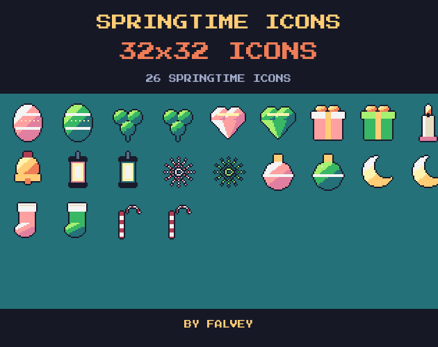 Firework Name Frame Springtime Icons: 26 32x32 Pixel Springtime Icons by falvey