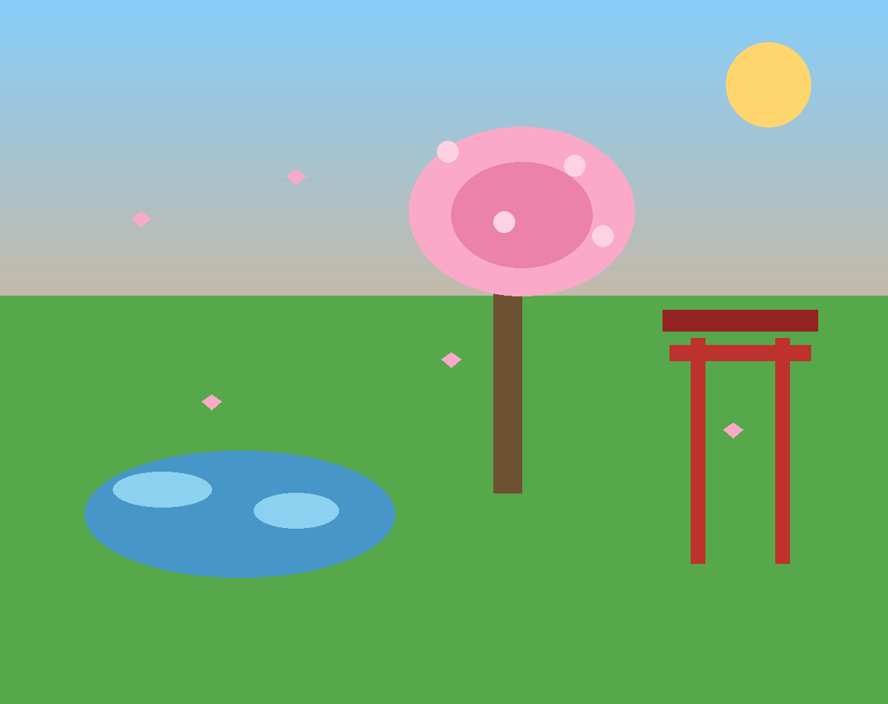 Cherry Blossom Garden Tileset — Japanese Garden Pixel Art Tiles by bobkingg