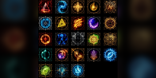 Starter Magic UI: 23 Elemental Spell Icons Pack by Adrian Lin
