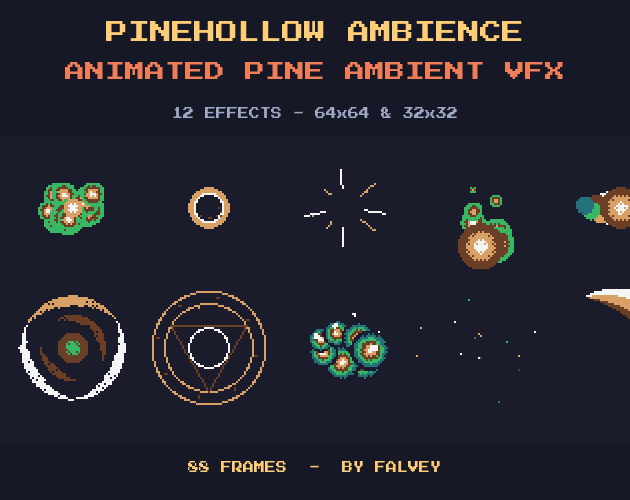Frame Pixilated Pinehollow Ambience: 12 Animated Pixel Pine Ambient Effects (88 Frames ...