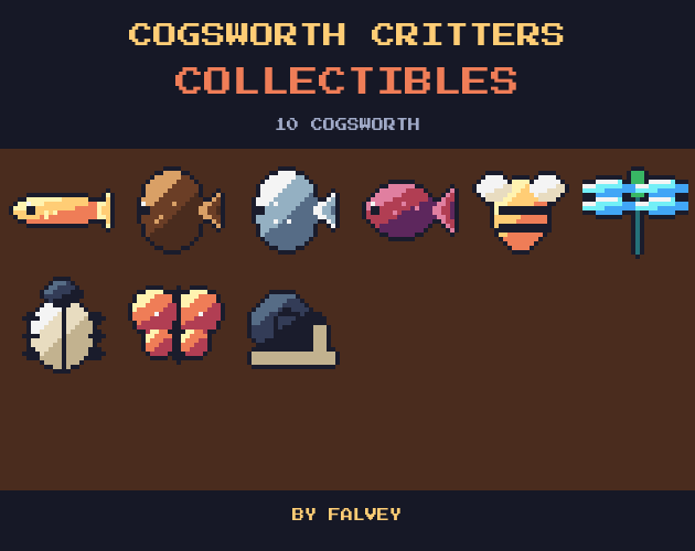 Cogsworth Critters: 10 Pixel Cogsworth Collectibles by falvey