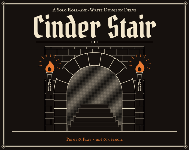 Cover of Cinder Stair: A Solo Roll-and-Write Dungeon Delve