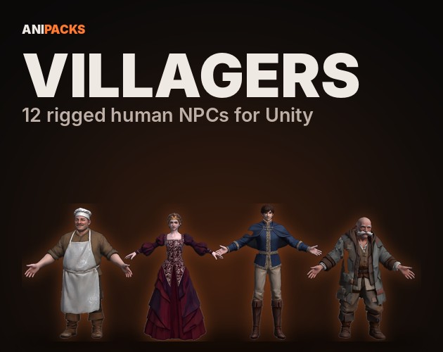 Villagers - 12 Rigged Human NPCs by Anipacks