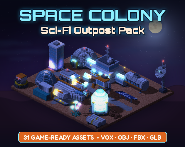 Voxel Sci-Fi Space Colony Outpost Pack by Ters.co