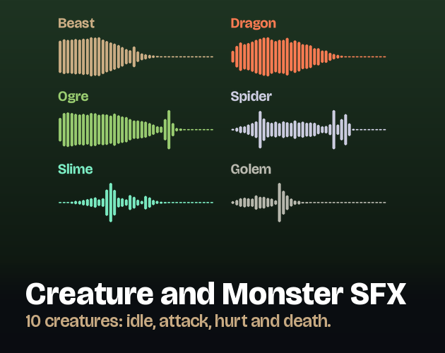 Creature and Monster SFX: 70 sounds by Brightknot