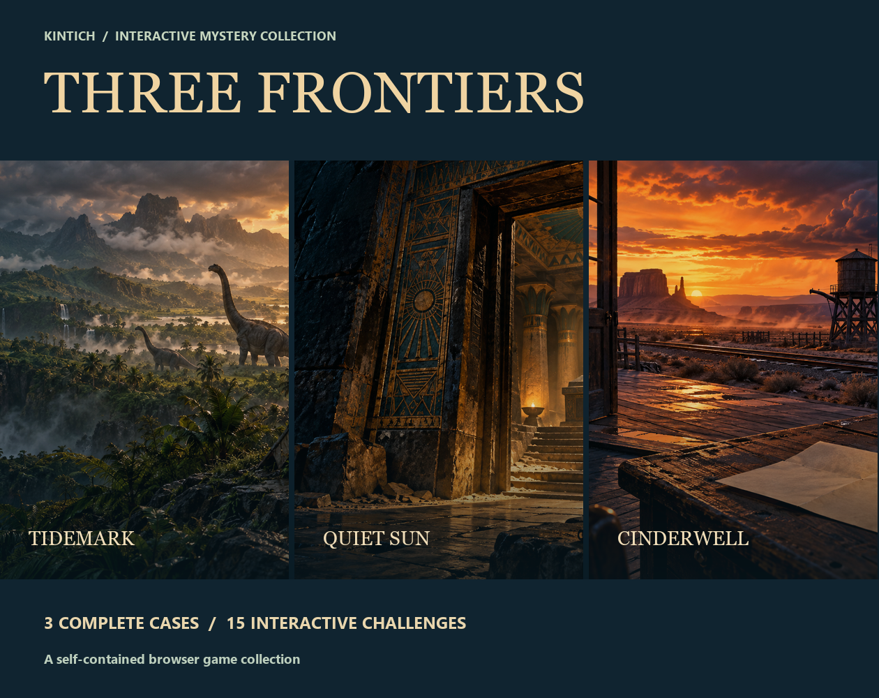 Three Frontiers — Three Interactive Mystery Adventures by KINTICH