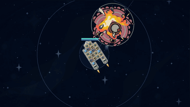 A sector boss fires back across the galaxy