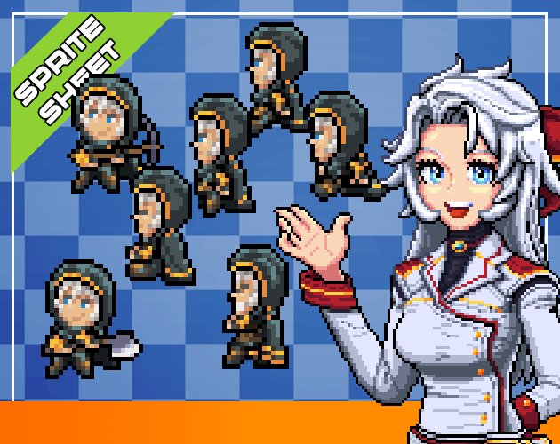 Sprite Shest Map Character 8 Directions - RPG FANTASY Spritesheet Akiro Art by Akiro Art