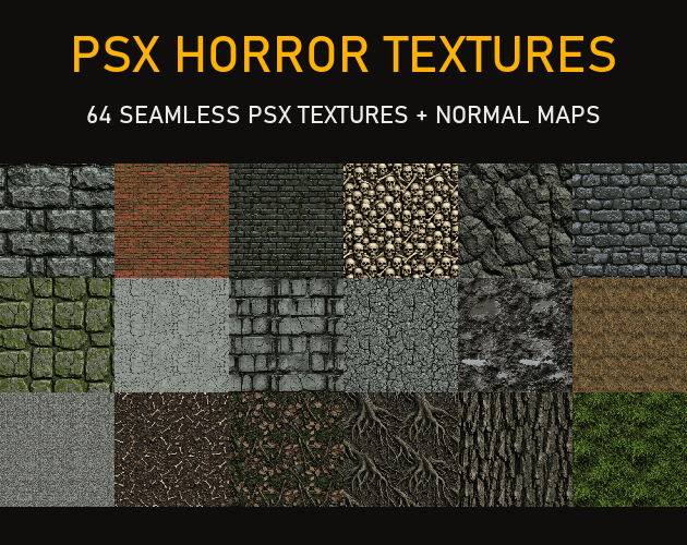 PSX Horror Textures: 64 Seamless Retro Game Textures by berserkerbones