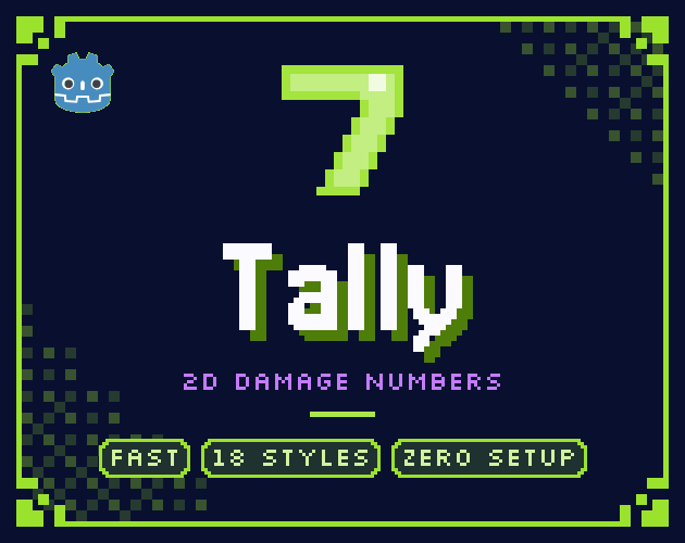 Tally2D: floating damage numbers for Godot 4