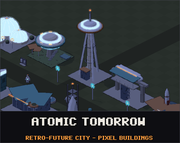 Atomic Tomorrow - Retro-Future City Pixel Buildings by Antahonist