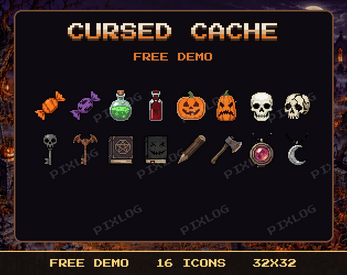 Cursed Cache — Free Demo · Halloween Item Icons by PixLog