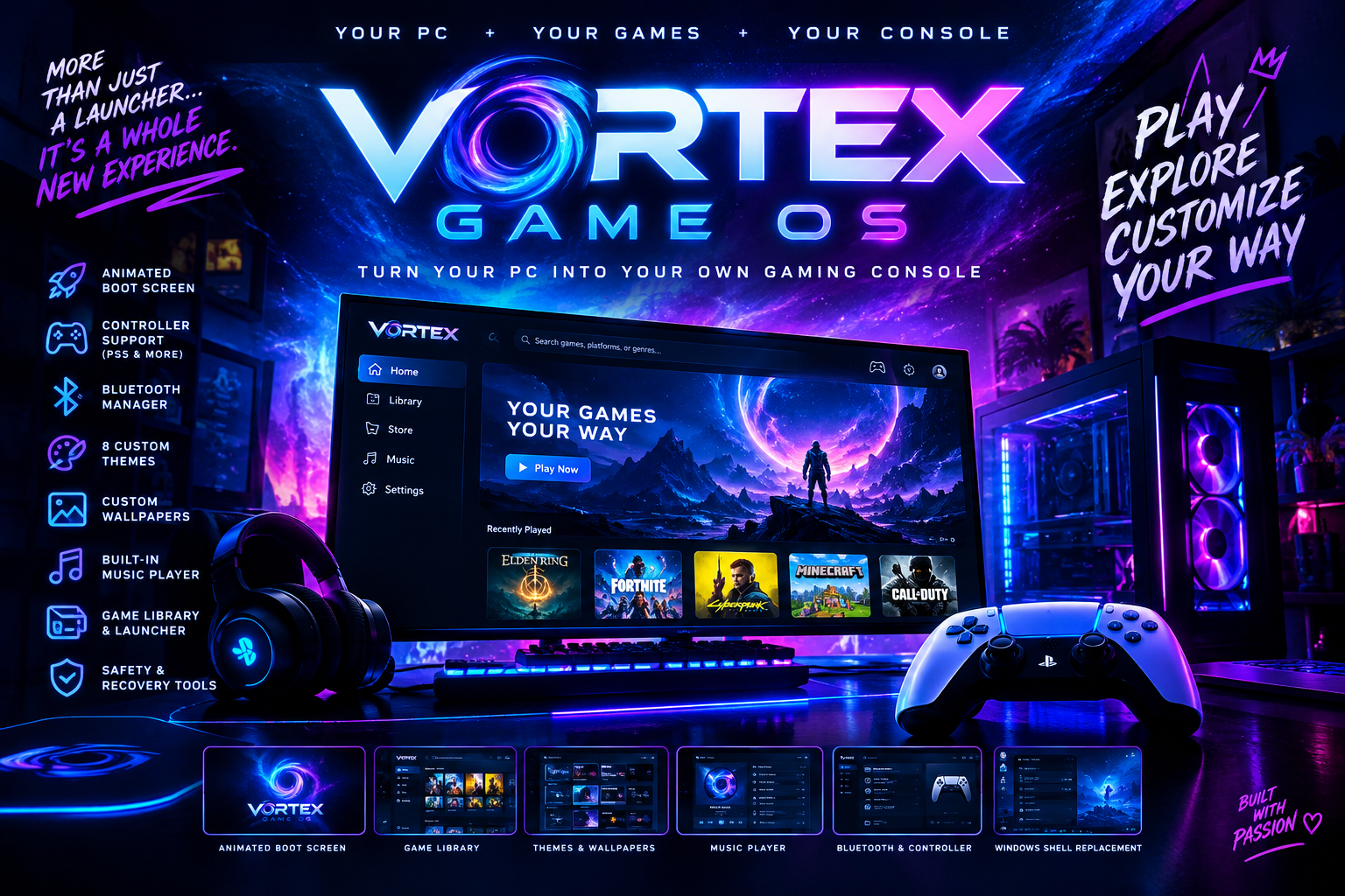 VORTEX OS (PS7 Kernel) by LILJ
