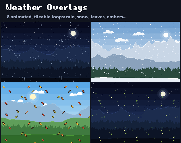 Pixel Weather Overlays is out: 8 tileable weather loops for $1 - Pixel ...