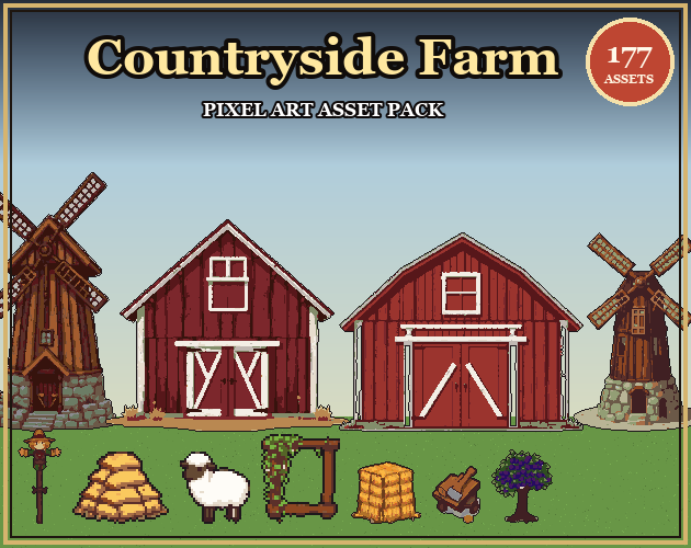 18 more farm assets: sheep, pigs, a chicken house, a walnut tree and ...