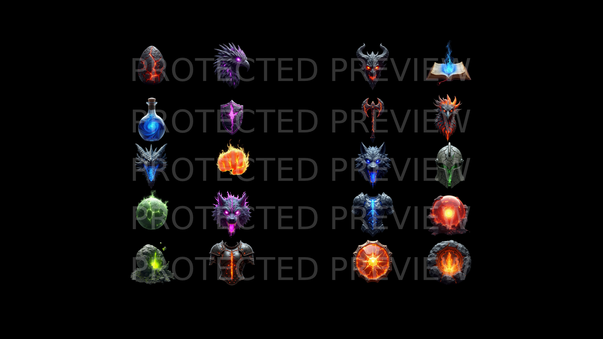 [Asset Pack] Ultimate Magma & Fire Skill Icons (120 PNGs)-demo ...