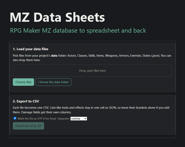 Html Tag Sheets MZ Data Sheets by plainrecordlabs