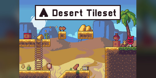 Desert Game Tileset Pixel Art by Free Game Assets (GUI, Sprite, Tilesets)