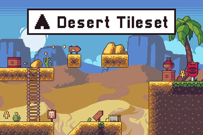 Desert Game Tileset Pixel Art by Free Game Assets (GUI ...