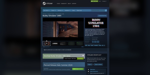 Buddy Simulator 1984 on Steam