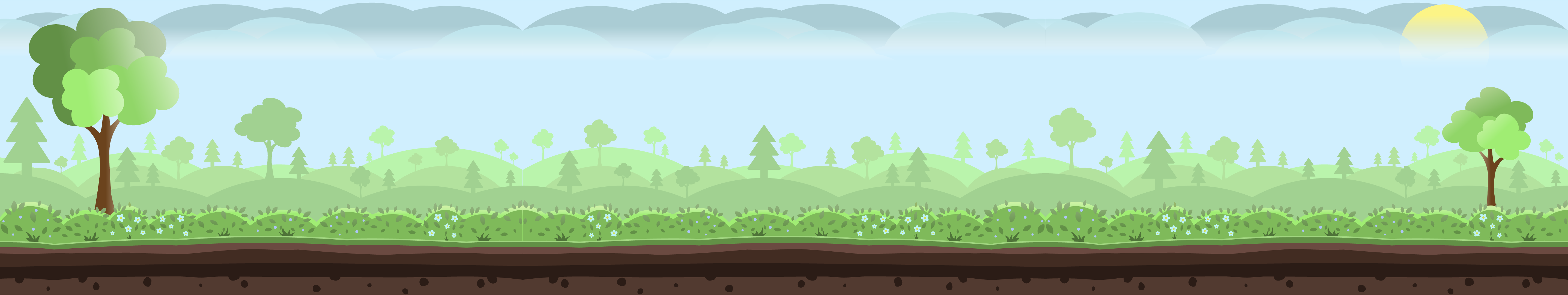 Vector Parallax Background Spring (Free)
