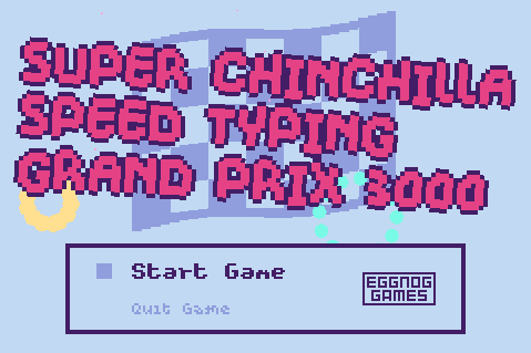 Super Chinchilla Speed Typing Grand Prix 3000 Title Screen