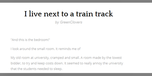 Cover image for I live next to a train track