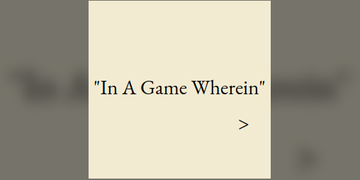 Cover image for In A Game Wherein