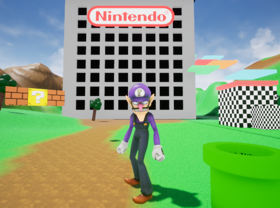 Waluigi Blows Up Nintendo Headquarters (Tech Demo)