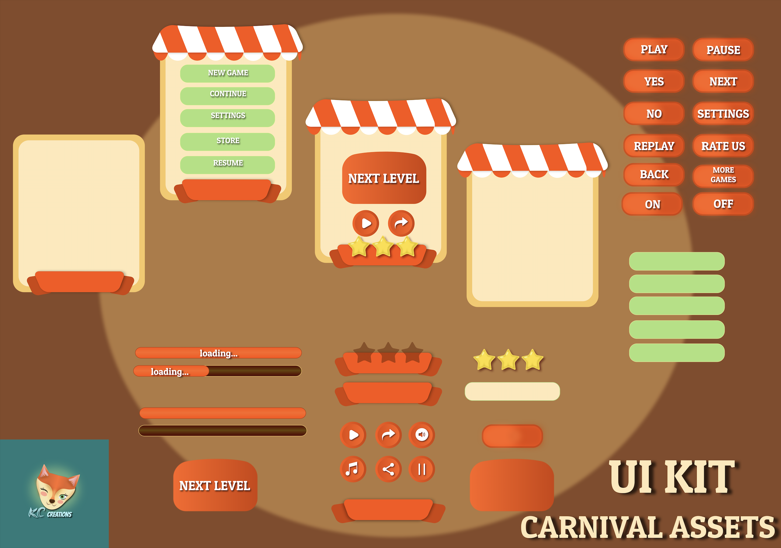 UI KIT CARNIVAL ASSETS by KC Creations, image size:2568x1800