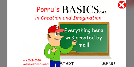 Cover image for Porru's Basics in Creation and Imagination - Baldi's Basics V1.4.3 Mod