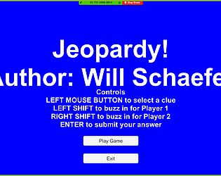 Will Schaefer Tuesday Jeopardy Clues
