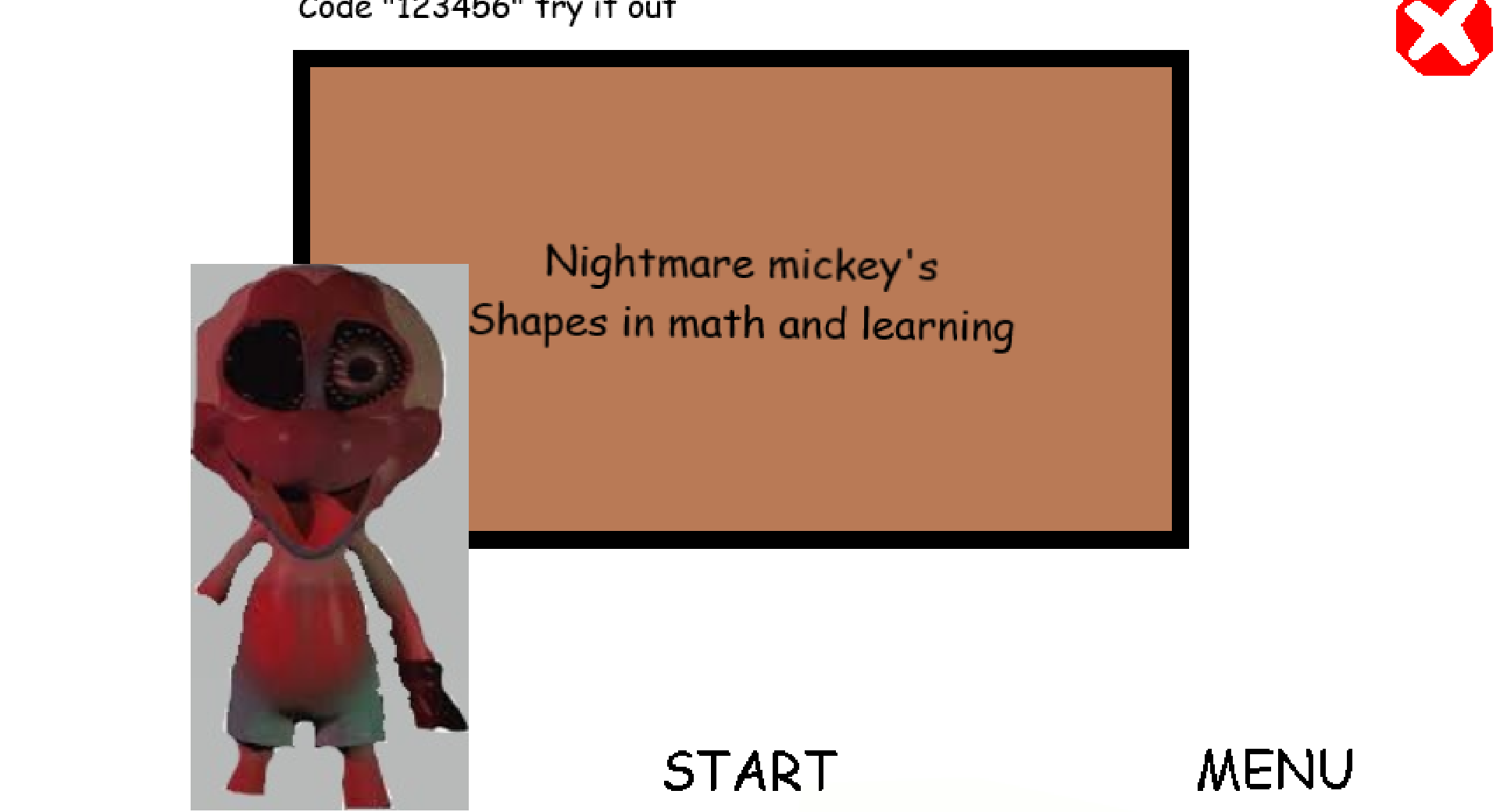 Nightmare mickey's shapes in math and learning (Baldi's basics v1.4.3 mod)
