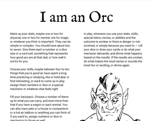 I am an Orc   - A freeform one-page ttrpg about being an orc. 
