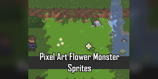 2D Pixel Art Flower Monster by Elthen's Pixel Art Shop