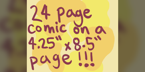 Cover image for 24 page comic on a single 4.25" x 8.5" page of zine!