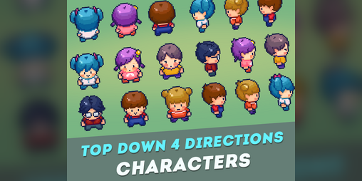 Pixel top down Character Pack (4 directions) by aztrakatze