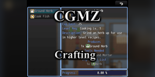 Cover image for [CGMZ] Crafting for RPG Maker MZ